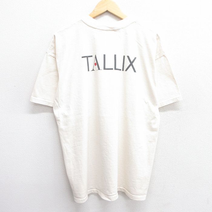 XL★古着 半袖 ビンテージ Tシャツ メンズ 00年代 00s TALLIX コットン クルーネック 生成り 25apr03 中古