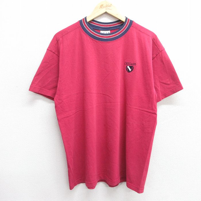 シカゴ 90s 半袖Tシャツ バーガンディ L | 古着