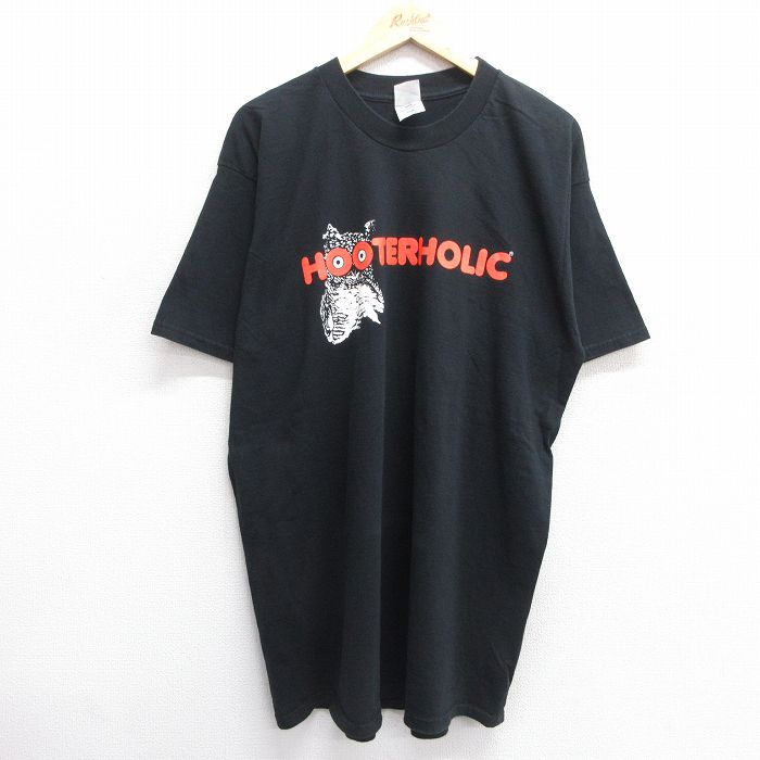 XL★古着 フルーツオブザルーム 半袖 ビンテージ Tシャツ メンズ 00年代 00s フーターホリック 大きいサイズ ロング丈 コットン クルーネック 黒 ブラック 【spe】 25apr03 中古