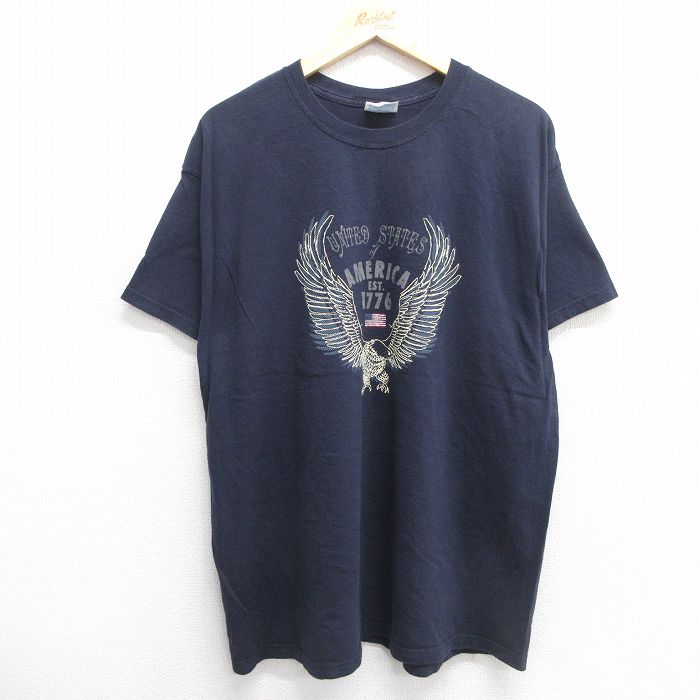 ヘインズ 00s 半袖Tシャツ ワシ ネイビー XL | 古着