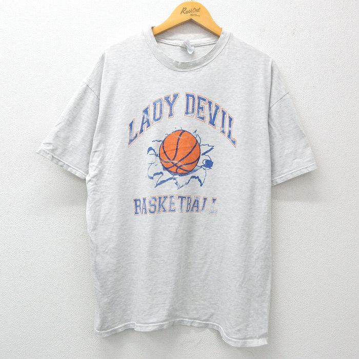 ヘインズ 90s 半袖Tシャツ バスケットボール グレー XL | 古着