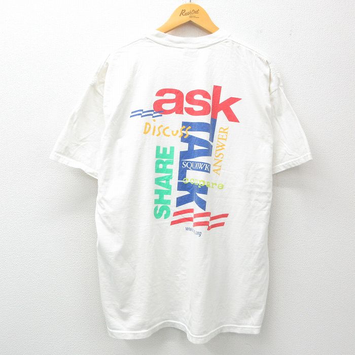 XL★古着 半袖 ビンテージ Tシャツ メンズ 90年代 90s ask AARP 大きいサイズ コットン クルーネック USA製 白 ホワイト 25apr04 中古