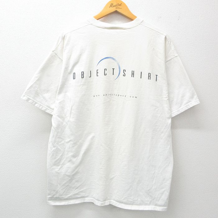 XL★古着 フルーツオブザルーム 半袖 ビンテージ Tシャツ メンズ 90年代 90s OBJECTSPACE 大きいサイズ コットン クルーネック USA製 白 ホワイト 【spe】 25apr04 中古