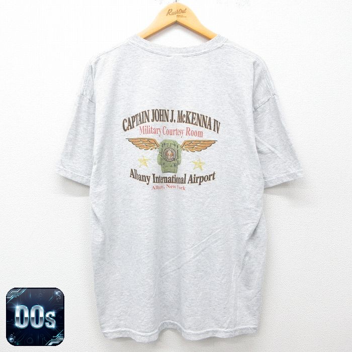 00s 半袖Tシャツ オールバニ国際空港 グレー XL | 古着