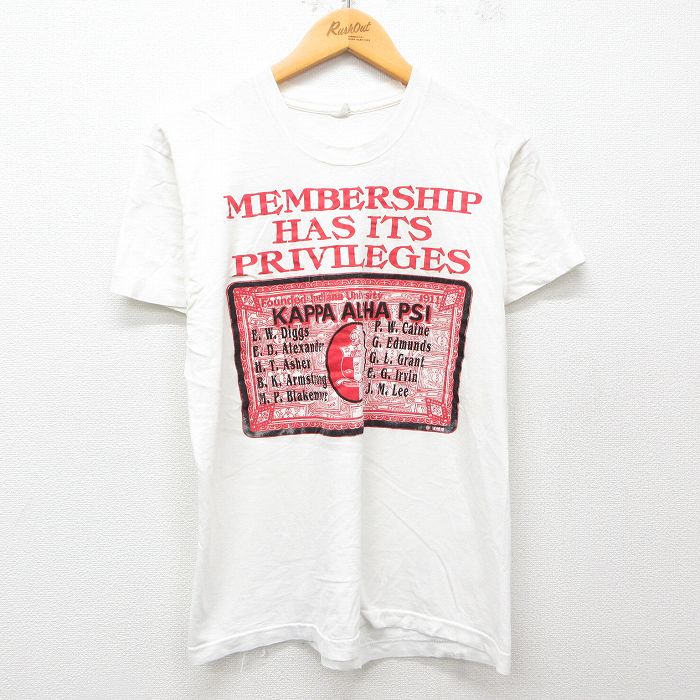 M★古着 フルーツオブザルーム 半袖 ビンテージ Tシャツ メンズ 80年代 80s KAPPA コットン クルーネック USA製 白 ホワイト 25apr04 中古