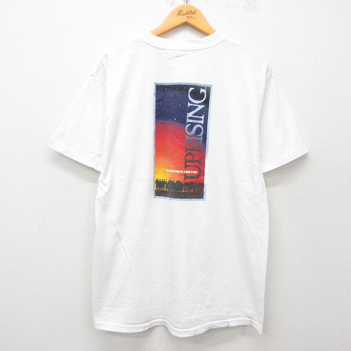 【50%OFF】L★古着 半袖 ビンテージ Tシャツ メンズ 00年代 00s UPRISING コットン クルーネック 白 ホワイト 25apr04 中古
