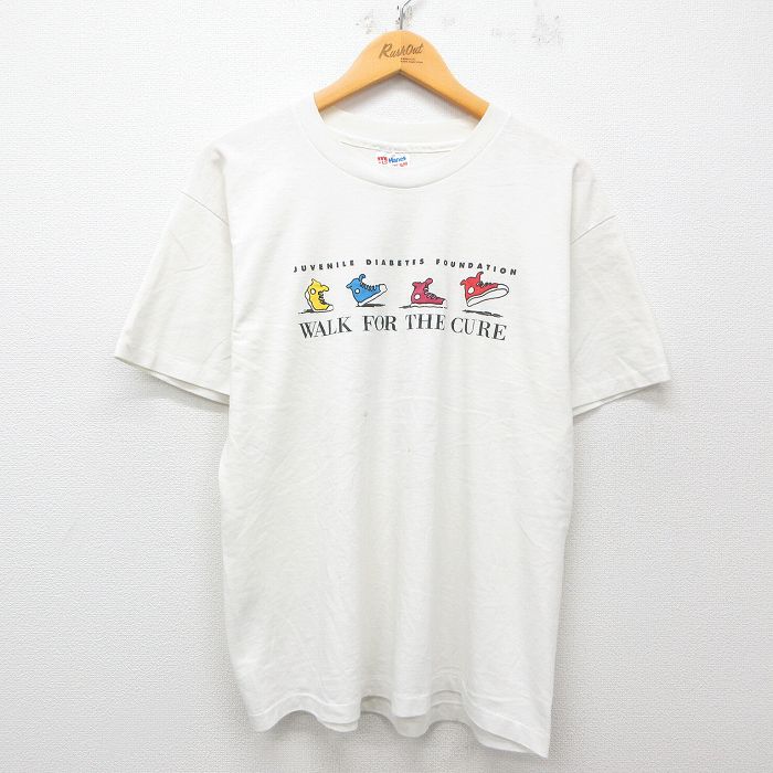 ヘインズ 90s 半袖Tシャツ WALK ホワイト XL | 古着