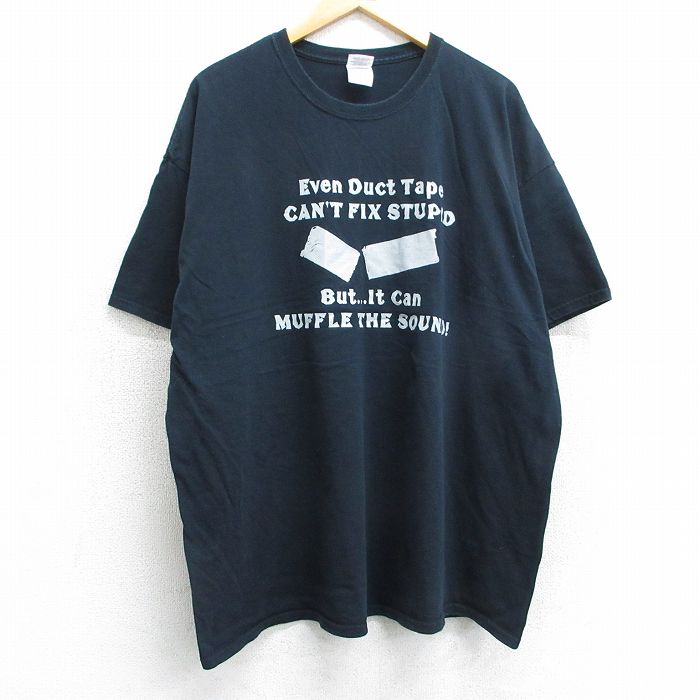 XL★古着 半袖 ビンテージ Tシャツ メンズ 00年代 00s SOUND 大きいサイズ コットン クルーネック 黒 ブラック 25apr05 中古