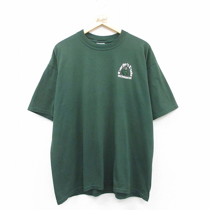 XL★古着 ジャージーズ 半袖 ビンテージ Tシャツ メンズ 00年代 00s Darbys Pub 大きいサイズ クルーネック 緑 グリーン 25apr05 中古