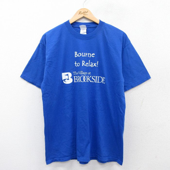 L★古着 半袖 ビンテージ Tシャツ メンズ 00年代 00s BROOKSIDE コットン クルーネック 紺 ネイビー 25apr05 中古