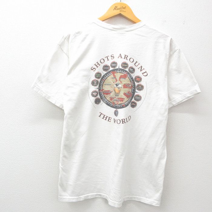 L★古着 半袖 ビンテージ Tシャツ メンズ 00年代 00s ウィスキー コットン クルーネック 白 ホワイト 25apr07 中古