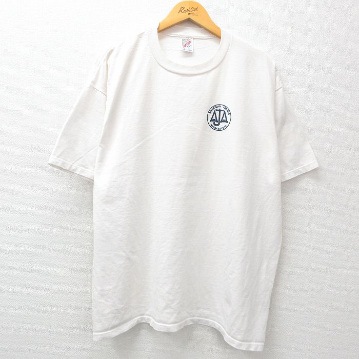 【50%OFF】XL★古着 ジャージーズ 半袖 ビンテージ Tシャツ メンズ 90年代 90s AJA 大きいサイズ クルーネック USA製 白 ホワイト 25apr07 中古