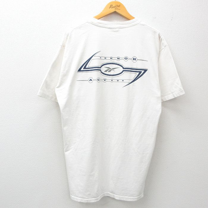 リーボック 90s 半袖Tシャツ ビッグロゴ ホワイト XL | 古着