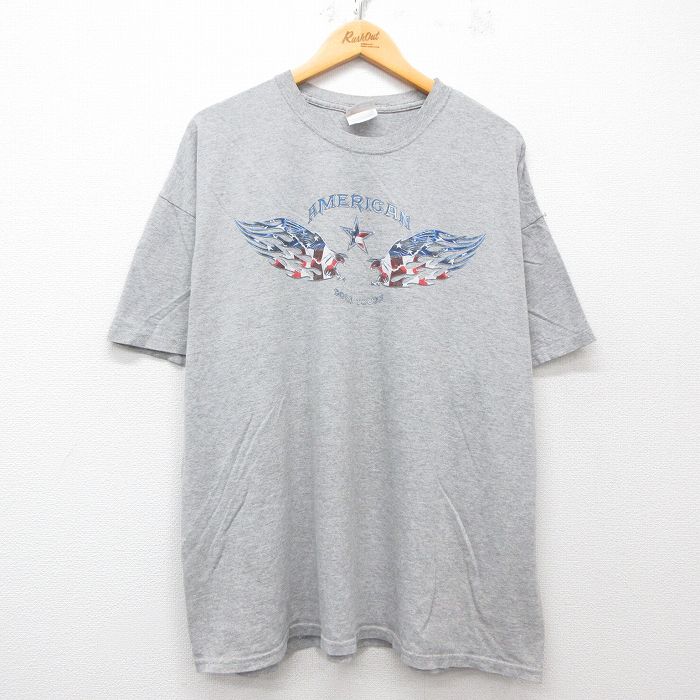 XL★古着 ヘインズ Hanes 半袖 ビンテージ Tシャツ メンズ 00年代 00s アメリカン 大きいサイズ クルーネック グレー 霜降り 25apr08 中古