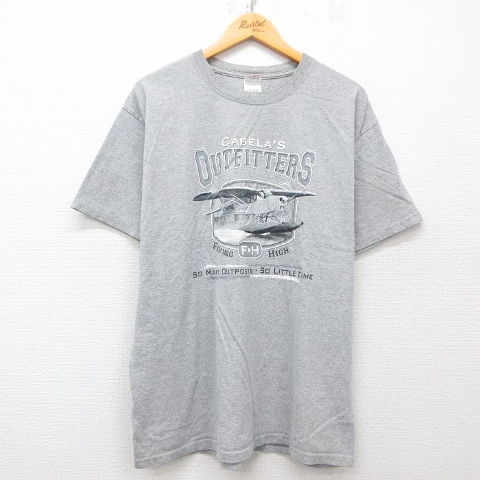 カベラス 半袖Tシャツ 飛行機 グレー XL | 古着