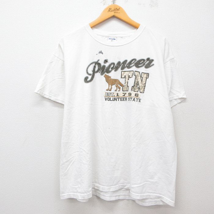 XL★古着 ジャージーズ 半袖 ビンテージ Tシャツ メンズ 00年代 00s Pioneer TN 大きいサイズ コットン クルーネック 白 ホワイト 25apr08 中古
