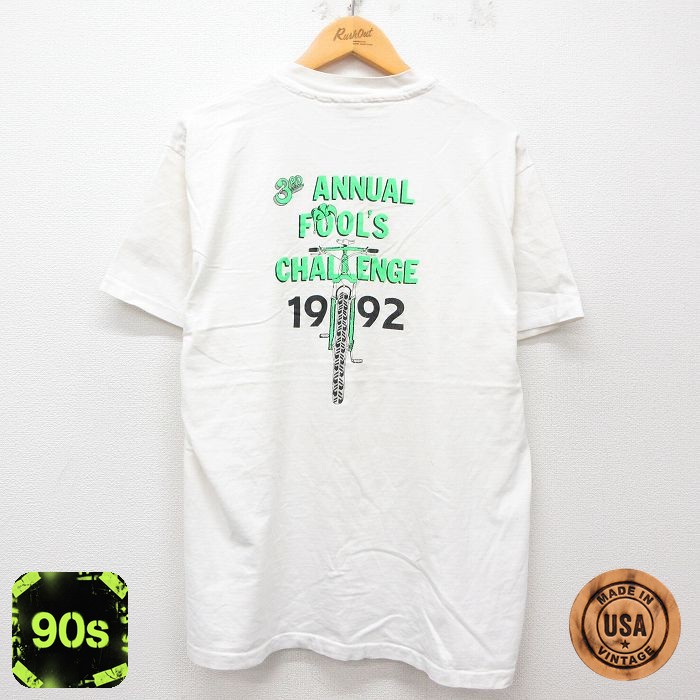ヘインズ 90s 半袖Tシャツ 自転車 ホワイト L | 古着