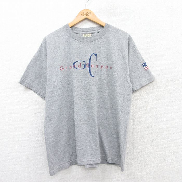 XL★古着 半袖 ビンテージ Tシャツ メンズ 00年代 00s グランドキャニオン コットン クルーネック グレー 霜降り 25apr07 中古