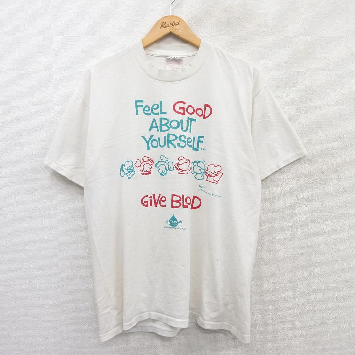 【50%OFF】オニータ 80s 半袖Tシャツ Give BLOOD ホワイト XL | 古着