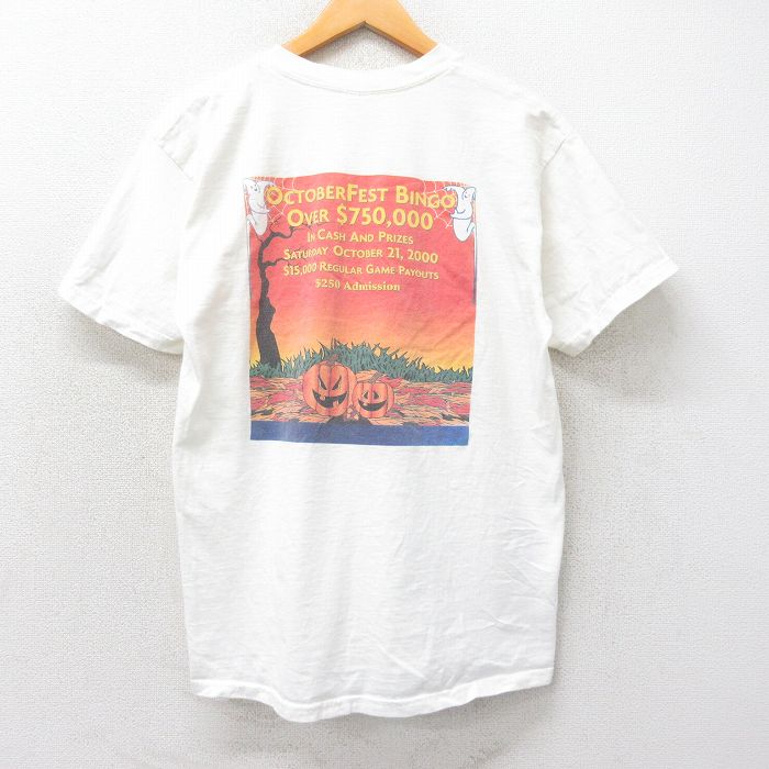 L★古着 フルーツオブザルーム 半袖 ビンテージ Tシャツ メンズ 00年代 00s OCTOBER FEST コットン クルーネック 白 ホワイト 25apr07 中古