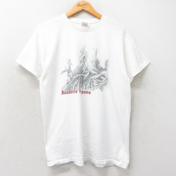 【50%OFF】M★古着 フルーツオブザルーム 半袖 ビンテージ Tシャツ メンズ 00年代 00s Academia Hispana コットン クルーネック 白 ホワイト 25apr07 中古