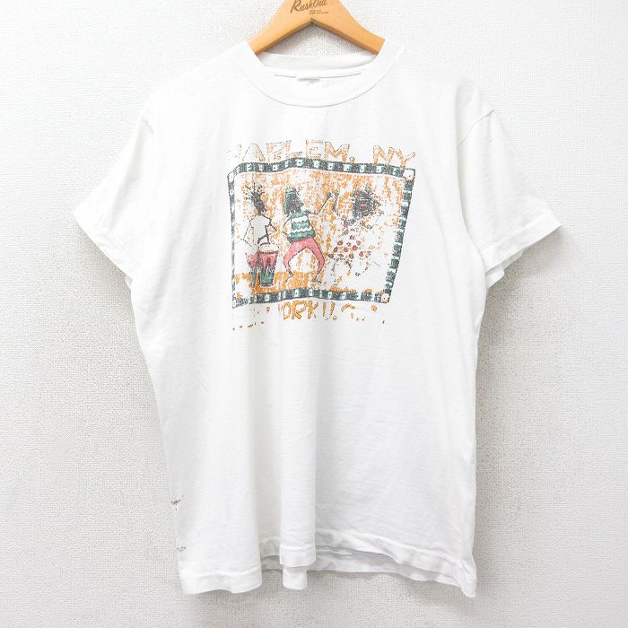 90s 半袖Tシャツ HARLEM ホワイト XL | 古着