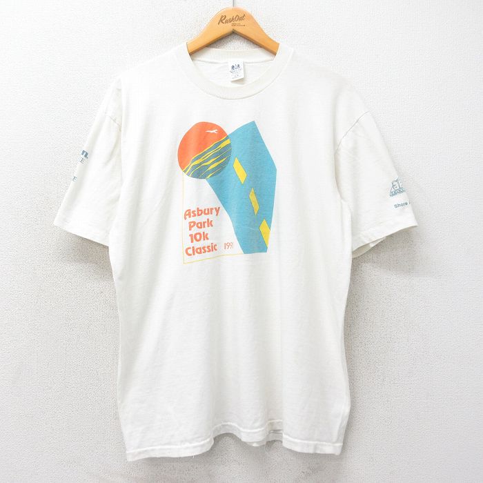 XL★古着 半袖 ビンテージ Tシャツ メンズ 90年代 90s Asbury Park JCペニー リーボック REEBOK 企業広告 大きいサイズ コットン クルーネック USA製 白 ホワイト 【spe】 25apr07 中古