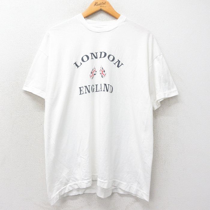 L★古着 スクリーンスターズ 半袖 ビンテージ Tシャツ メンズ 90年代 90s ロンドン イングランド コットン クルーネック 白 ホワイト 25apr07 中古
