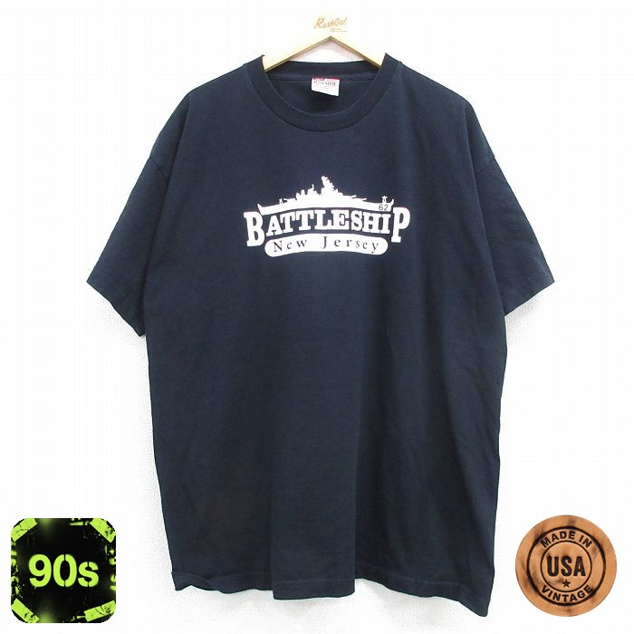 90s 半袖Tシャツ BATTLESHIP ブラック XL | 古着