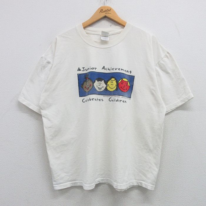 XL★古着 半袖 ビンテージ Tシャツ メンズ 00年代 00s children コットン クルーネック 白 ホワイト 25apr08 中古