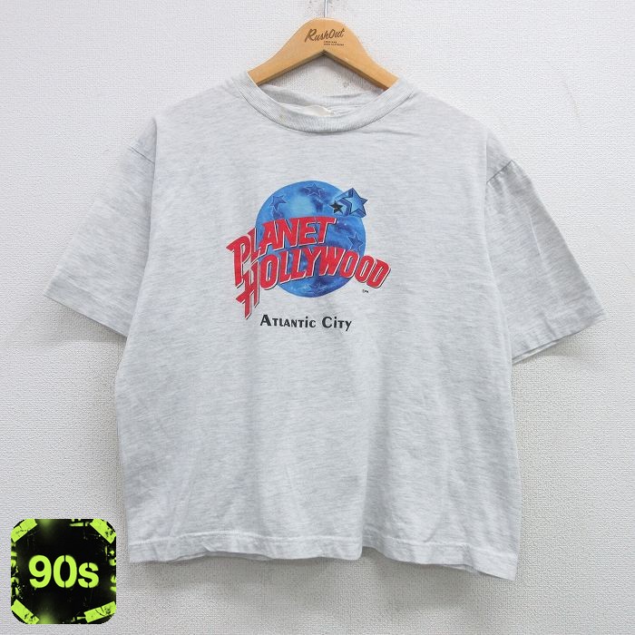 プラネットハリウッド 90s 半袖Tシャツ 霜降り グレー L | 古着