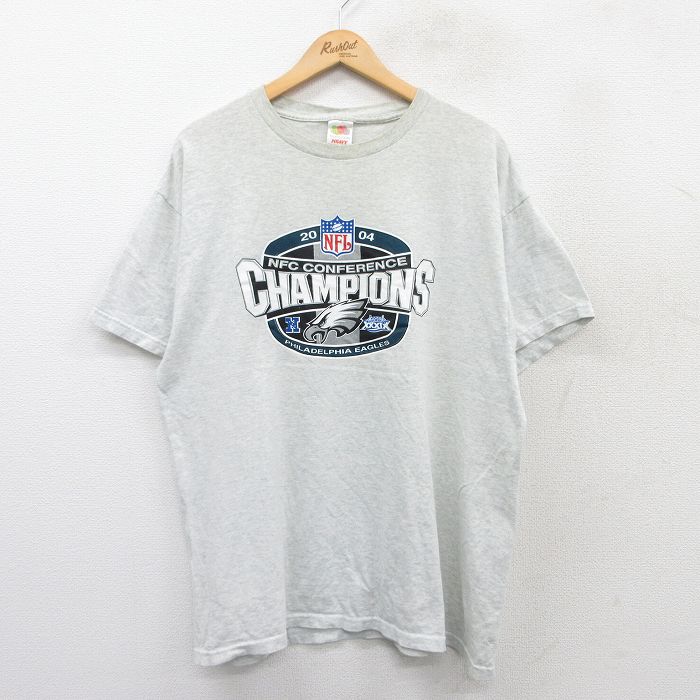 フルーツオブザルーム 00s 半袖Tシャツ NFL フィラデルフィアイーグルス グレー XL | 古着