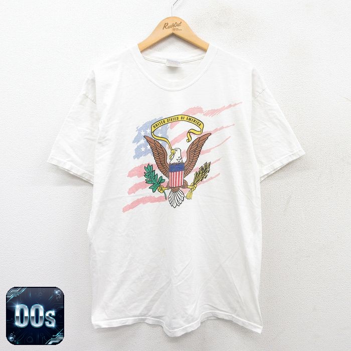 ヘインズ 00s 半袖Tシャツ 国章 ホワイト L | 古着