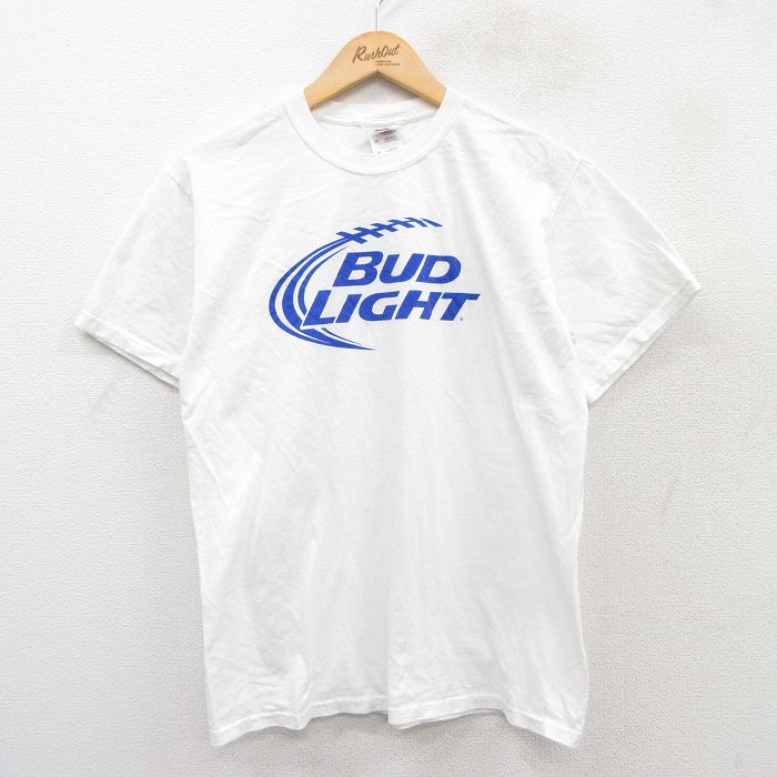 M★古着 フルーツオブザルーム 半袖 ビンテージ Tシャツ メンズ 00年代 00s バドライト コットン クルーネック 白 ホワイト 25apr08 中古