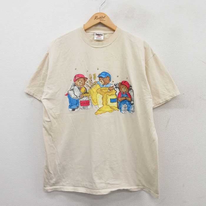 オニータ 90s 半袖Tシャツ クマ 生成り L | 古着