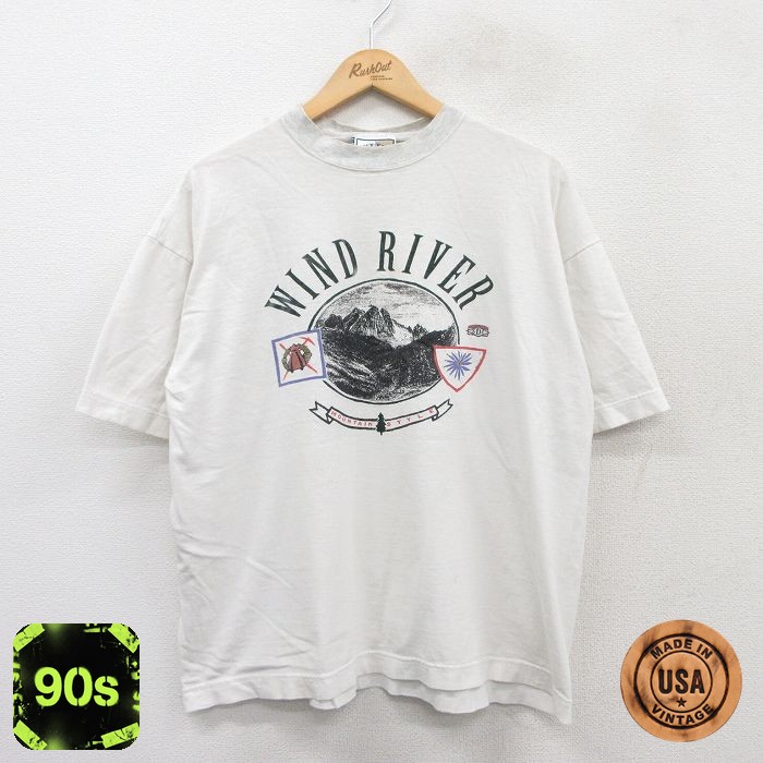 90s 半袖Tシャツ WIND RIVER ホワイト XL | 古着