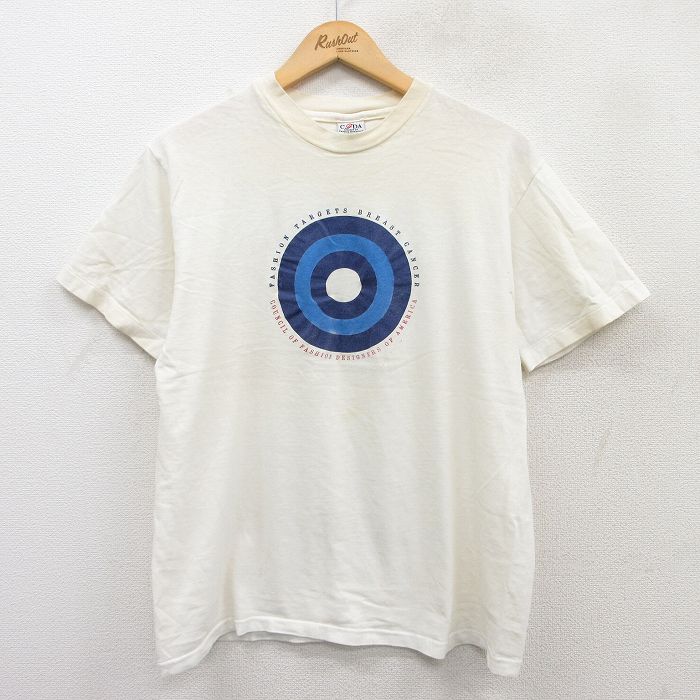 S★古着 半袖 ビンテージ Tシャツ メンズ 90年代 90s TARGETS コットン クルーネック USA製 白 ホワイト 25apr08 中古