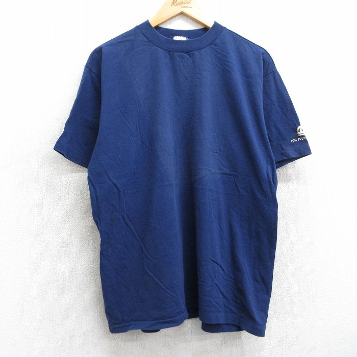 90s 半袖Tシャツ FOR SVERIGE TIDEN ネイビー XL | 古着
