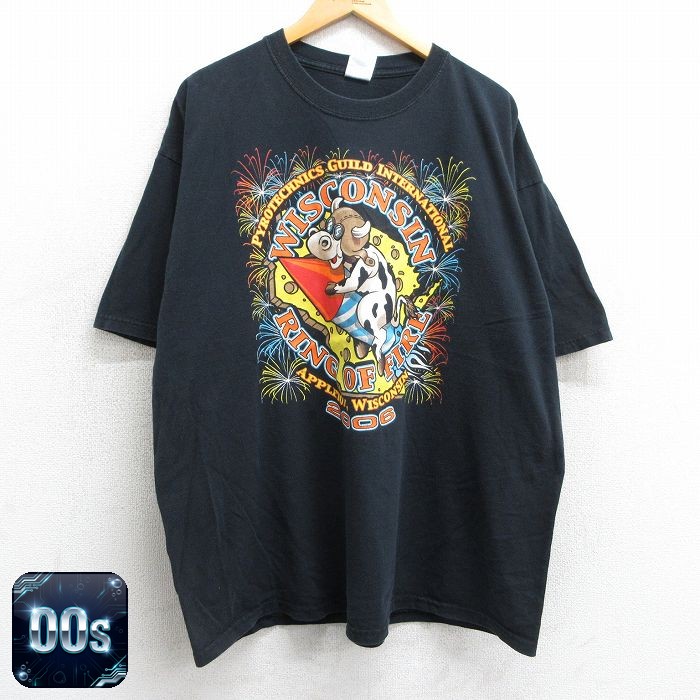 00s 半袖Tシャツ 牛 ブラック XL | 古着