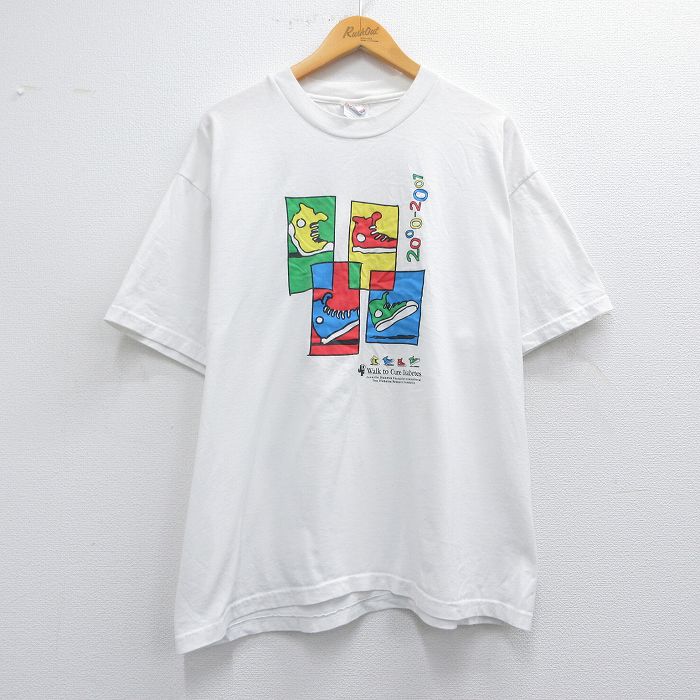 ヘインズ 00s 半袖Tシャツ 企業広告 ホワイト XL | 古着