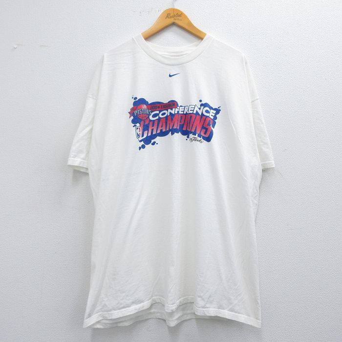 【50%OFF】ナイキ 00s 半袖Tシャツ デトロイトピストンズ ホワイト XL | 古着