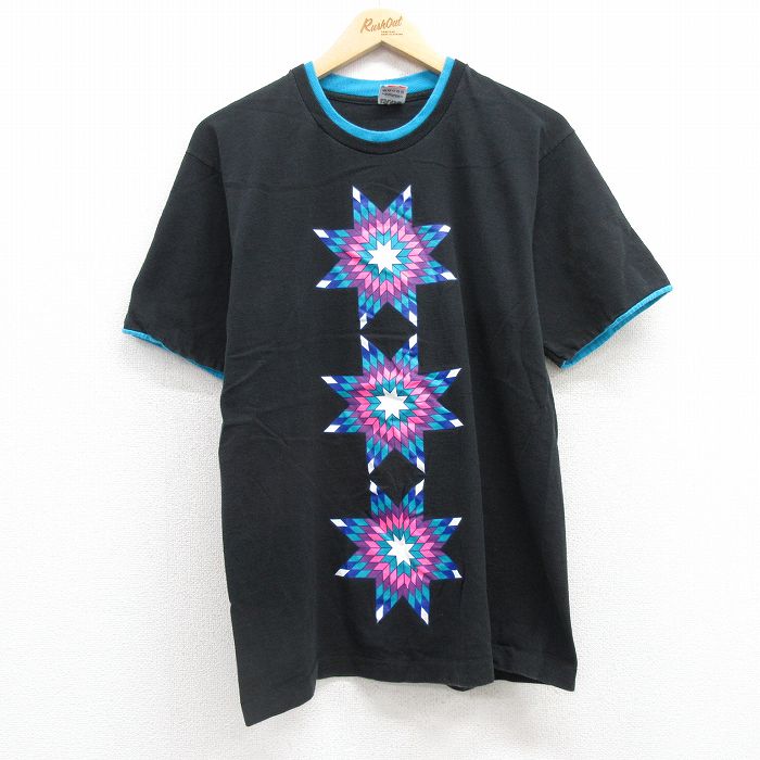 L★古着 フルーツオブザルーム半袖 ビンテージ Tシャツ メンズ 90年代 90s コットン クルーネック USA製 黒 ブラック 25apr15 中古 半袖