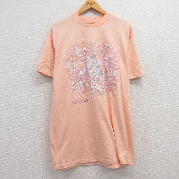 ヘインズ 90s 半袖Tシャツ 貝ガララメ オレンジ XL | 古着
