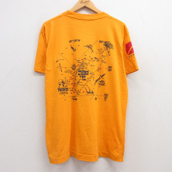 90s 半袖Tシャツ 地図 イエロー XL | 古着