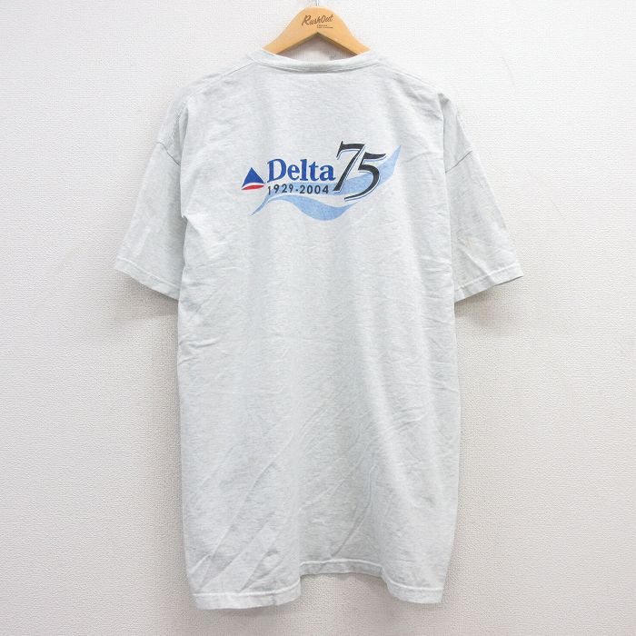 【50%OFF】フルーツオブザルーム 00s 半袖Tシャツ デルタ航空 グレー XL | 古着