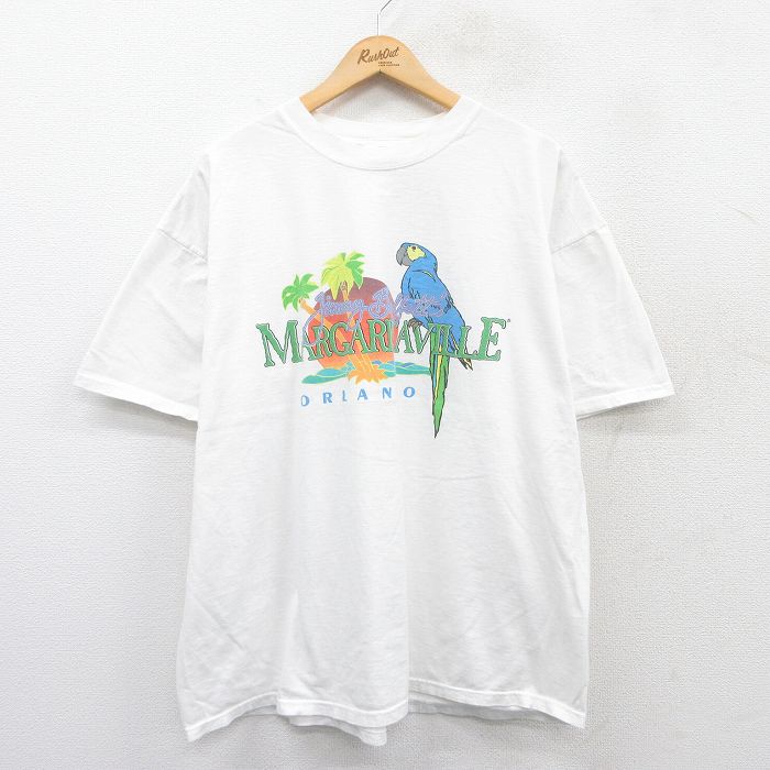 XL★古着 半袖 ビンテージ Tシャツ メンズ 90年代 90s ジミーバフェット大きいサイズ クルーネック 白 ホワイト 25apr15 中古