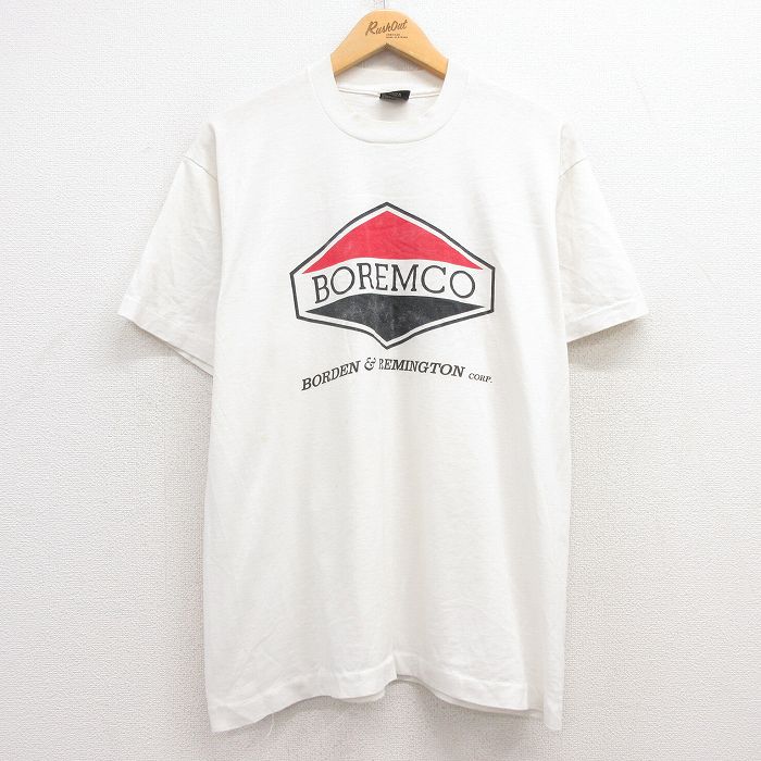 L★古着 スクリーンスターズ 半袖 ビンテージ Tシャツ メンズ 80年代 80s BOREMCO クルーネック USA製 白 ホワイト 25apr16 中古