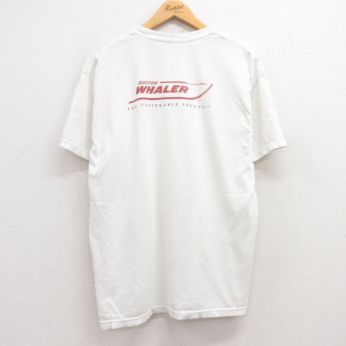 XL★古着 ヘインズ Hanes 半袖 ビンテージ Tシャツ メンズ 00年代 00s ボストン WHALER コットン クルーネック 白 ホワイト 25apr16 中古