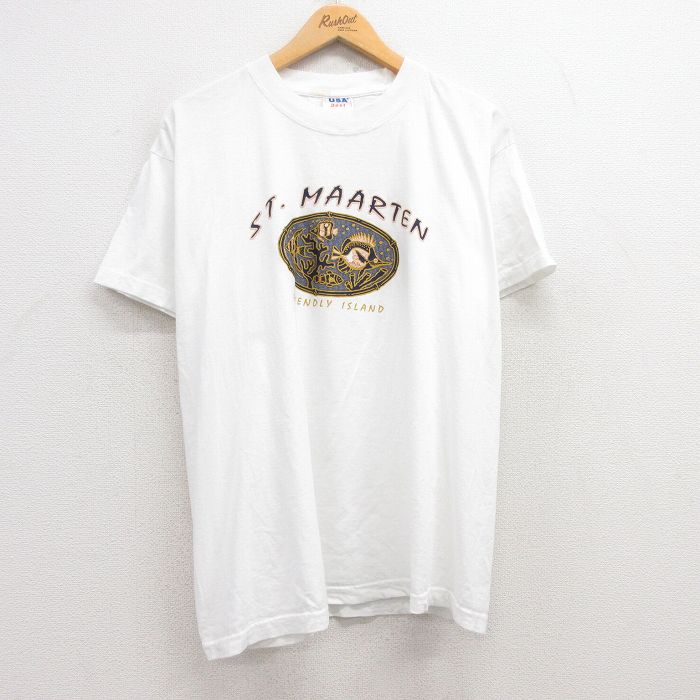 00s 半袖Tシャツ 魚 ホワイト XL | 古着