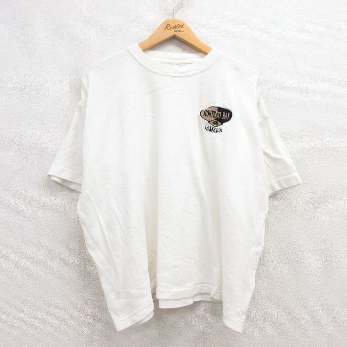 XL★古着 半袖 ビンテージ Tシャツ メンズ 00年代 00s モンテゴベイ ジャマイカ 大きいサイズ コットン クルーネック 白 ホワイト 25apr16 中古